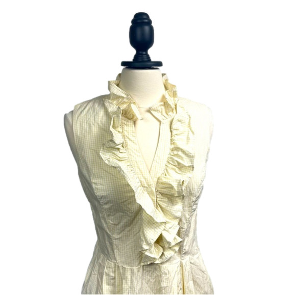 karin stevens Dresses & Skirts - YELLOW Gingham Sleeveless Cotton Dress Size 12